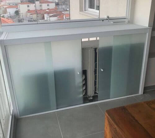 Gabinete de vidro para ar-condicionado