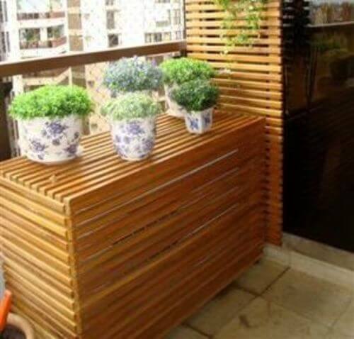 Gabinete de madeira para ar-condicionado