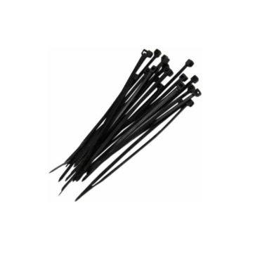 Abraçadeira Nylon 20 x 0,36 cm Hulter 100 Peças Preta HT1200UVPP