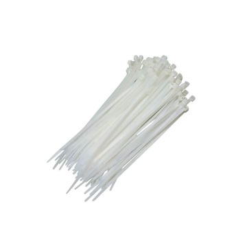 Abraçadeira Nylon 30 x 0,37 cm Hulter 100 Peças Branco HT13003UVBP