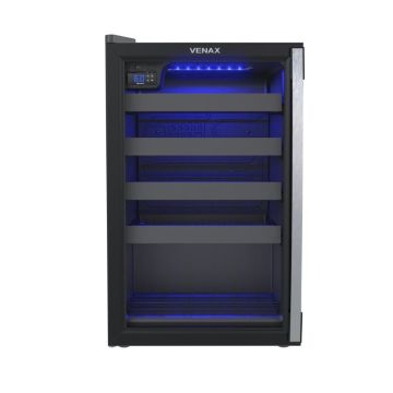 Adega Venax Piubella 24 Garrafas Porta Invertida Preto - 110V