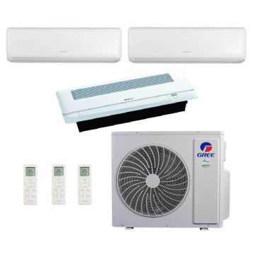 Ar Condicionado Multi Split Inverter 24000 BTUs Gree (2×9000 HW+18000 K7 1V) Quente/Frio 3GWHD(24)ND6BO - 220V Ar Condicionado Multi Split Inverter 24000 BTUs Gree (2×9000 HW+18000 K7 1V) Quente/Frio 3GWHD(24)ND6BO - 220V