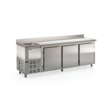 Balcão Refrigerado Encosto com Cuba 250cm Inox Gelopar GBFE-250 - 220V Balcão Refrigerado Encosto com Cuba 250cm Inox Gelopar GBFE-250 - 220V