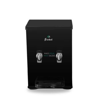 Bebedouro Industrial de Mesa Frisbel 10 Litros 1 Torneira Gelada e 1 Torneira Natural Black - 220V