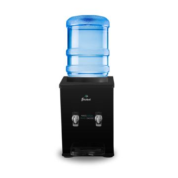 Bebedouro Industrial de Mesa Galão Frisbel 10 Litros 2 Torneiras Geladas Black - 220V