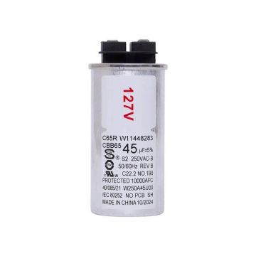 Capacitor de Metal 45uF Lavadora Brastemp W11448283 - 110V