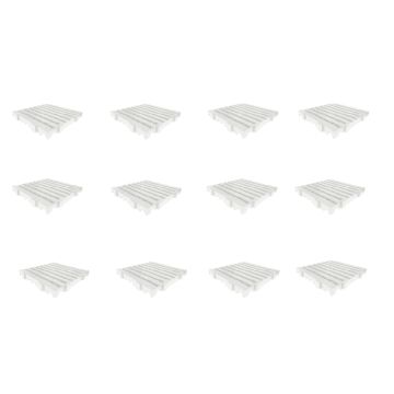 Kit 12 Unidades Estrado para Câmara Frigorífica Reforçado Croplastic 40x40x4,5cm Branco