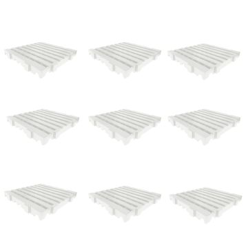 Kit 6 unidades Estrado para Câmara Frigorífica Reforçado Croplastic 40x40x4,5cm Branco