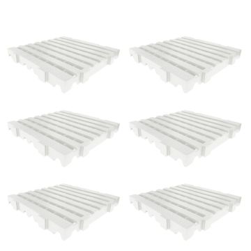 Kit 6un Estrado para Câmara Frigorífica Reforçado Croplastic 40x40x4,5cm Branco
