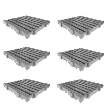 Kit 6un Estrado para Câmara Frigorífica Reforçado Croplastic 40x40x4,5cm Cinza