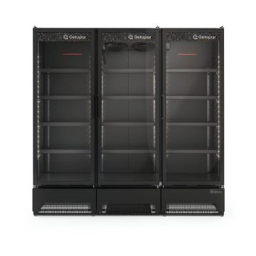 Refrigerador Vertical 3 Portas Gelopar Conveniência Carbono 1468 Litros GCVR-1450 All Black - 220V