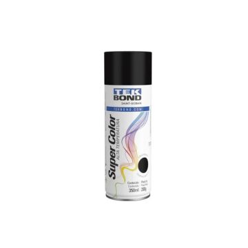 Tinta Spray Preto Fosco Alta Temperatura Uso Geral 350ml/250g Tekbond
