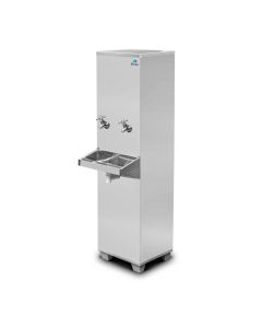 Bebedouro Industrial de Coluna Frisbel 25 Litros 1 Torneira Gelada e 1 Natural Inox - 110V