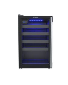 Adega Venax Piubella 24 Garrafas Porta Invertida Preto - 110V