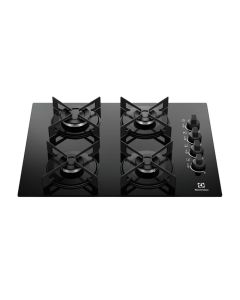 Cooktop 4 Bocas Electrolux Efficient a G&aacute;s KE4GR Mesa de Vidro Preto - Bivolt