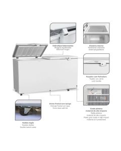 Freezer Horizontal 2 Tampas Fricon Dupla Ação 411 Litros HCED411 - 220V