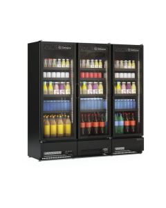 Refrigerador Vertical 3 Portas Gelopar Conveniência Carbono 1468 Litros GCVR-1450 All Black - 220V