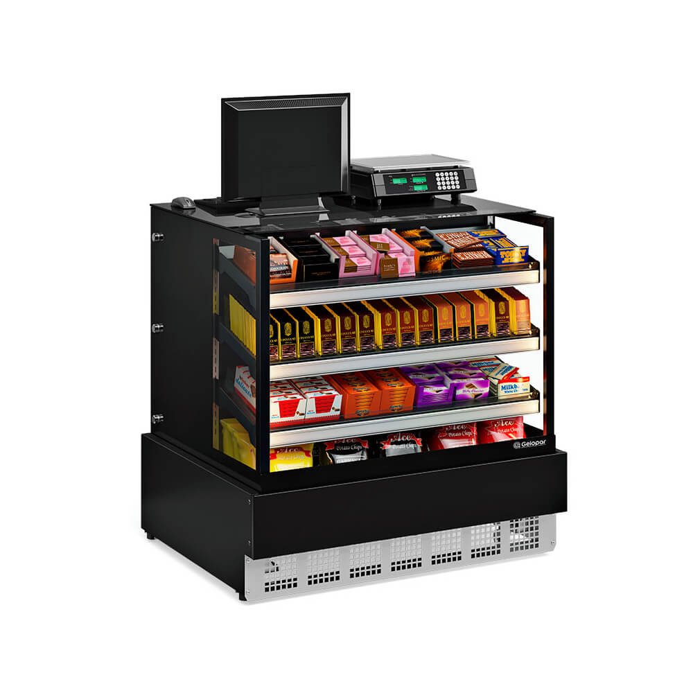 Vitrine Neutra Caixa Conveniência Gelopar 100cm MGEX-100 Preta