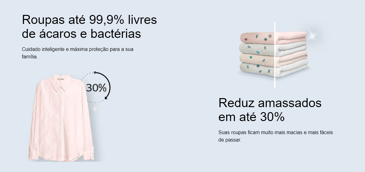 Reduz amassados em até 30%