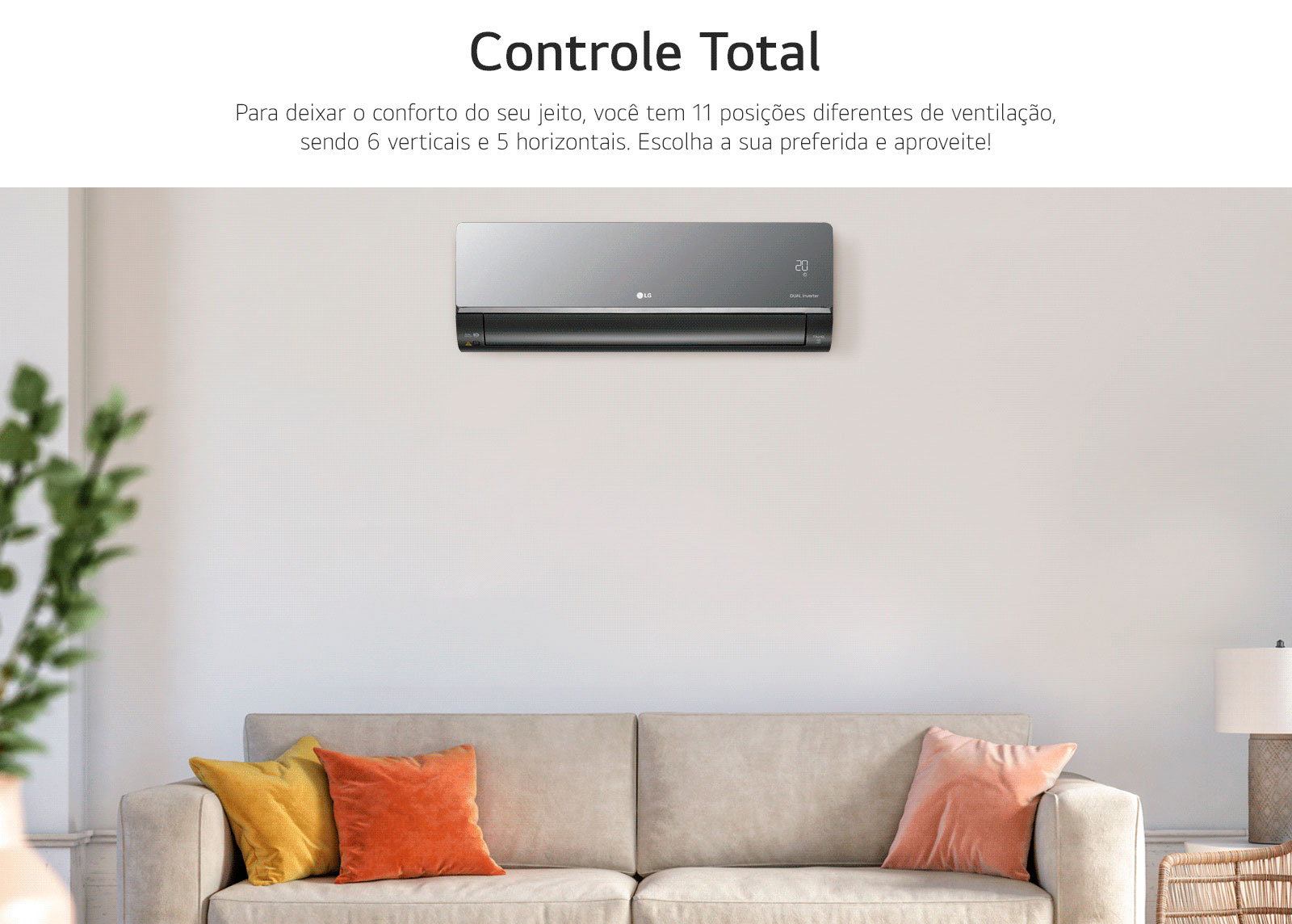 Ar Condicionado Split Hi Wall LG Art Cool 9.000BTUs Controle