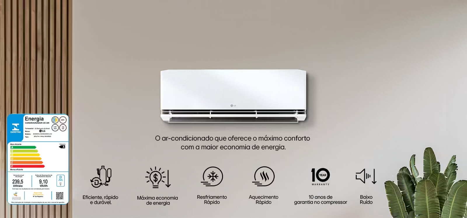Foto ilustrativa do ar-condicionado LG DUAL Inverter Uniq +AI 3.0 com inteligência artificial avançada