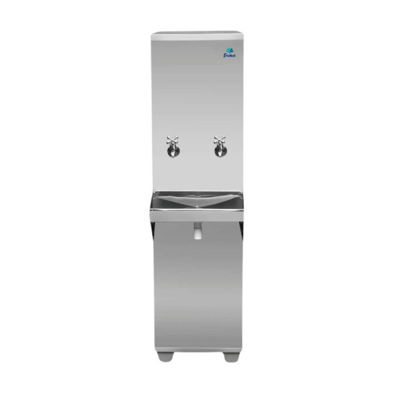 Produto bebedouro-industrial-de-coluna-frisbel-25-litros-2-torneiras-gelada-e-natural-inox-220v-1