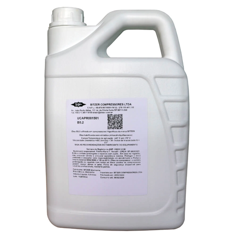 Produto óleo-semi-sintético-mineral-+-alquilbenzeno-b5.2-bitzer-ucapr001501-5-litros