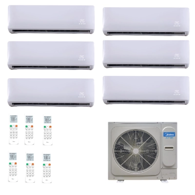 Produto ar-condicionado-multi-split-inverter-midea-atom 56-000-btus-(6x-9000-hw)-quente-frio-220v- kit