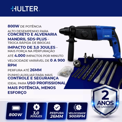 Produto martelete-perfurador-rompedor-furadeira-800w-110v-hulter-pro-6